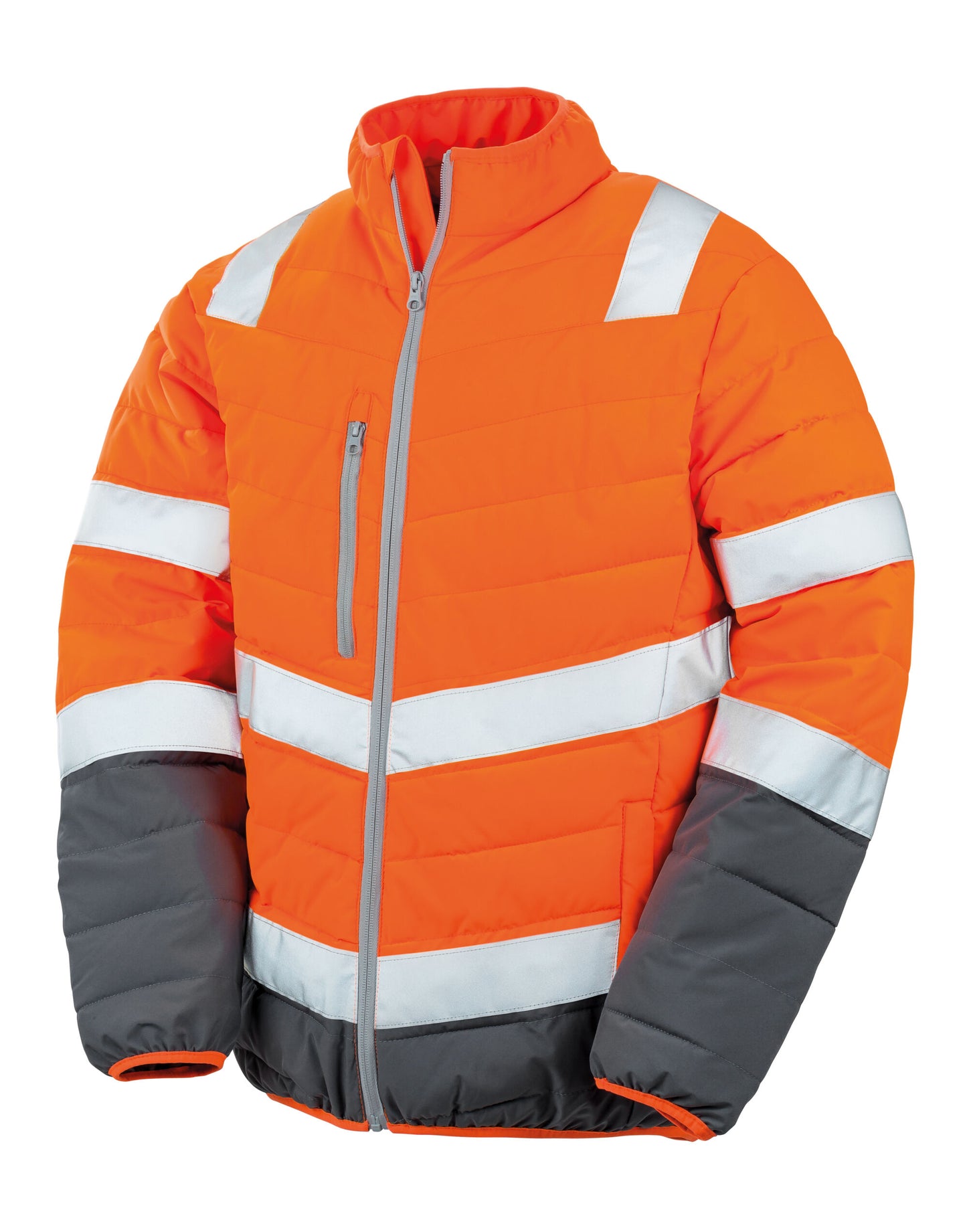 Men's Soft Padded Safety Jacket - Fluorescent Orange
