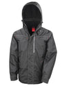 Denim Texture Rugged Jacket - Black