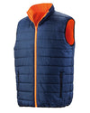 Reversible Soft Padded Safety Gilet - Fluorescent Orange/Navy