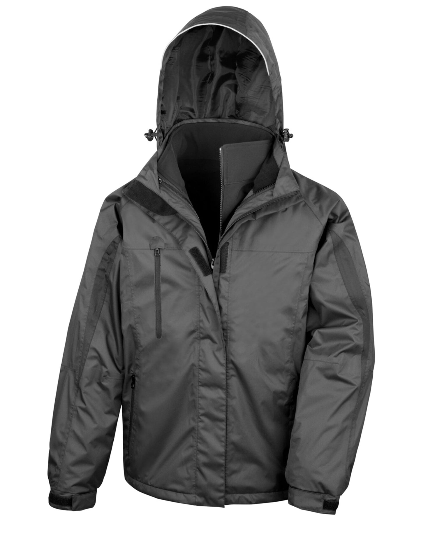 Men's 3-in-1 Journey Jacket with softshell inner - Black/Black