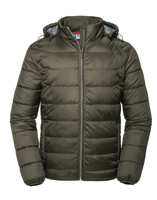 Men's Hooded Nano Jacket - Dark Olive