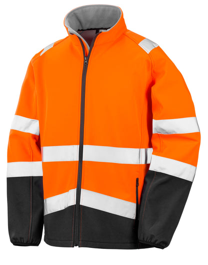 Printable Safety Softshell - Fluorescent Orange/Black