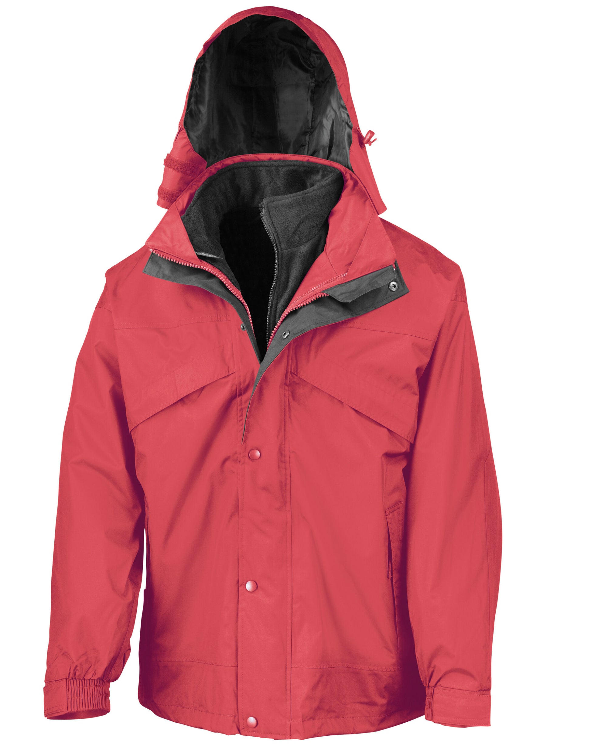 3-in-1 Zip and Clip Jacket - Red