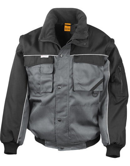 Zip Sleeve Heavy Duty Jacket - Grey/Black