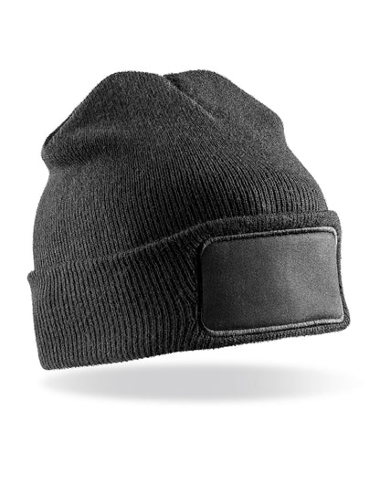 Double Knit Printers Beanie - Black