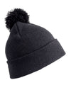 Junior Pom Pom Beanie - Black