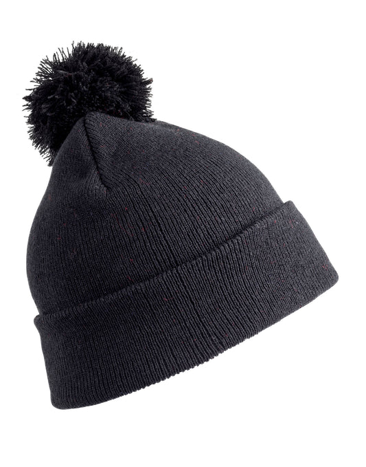 Junior Pom Pom Beanie - Black