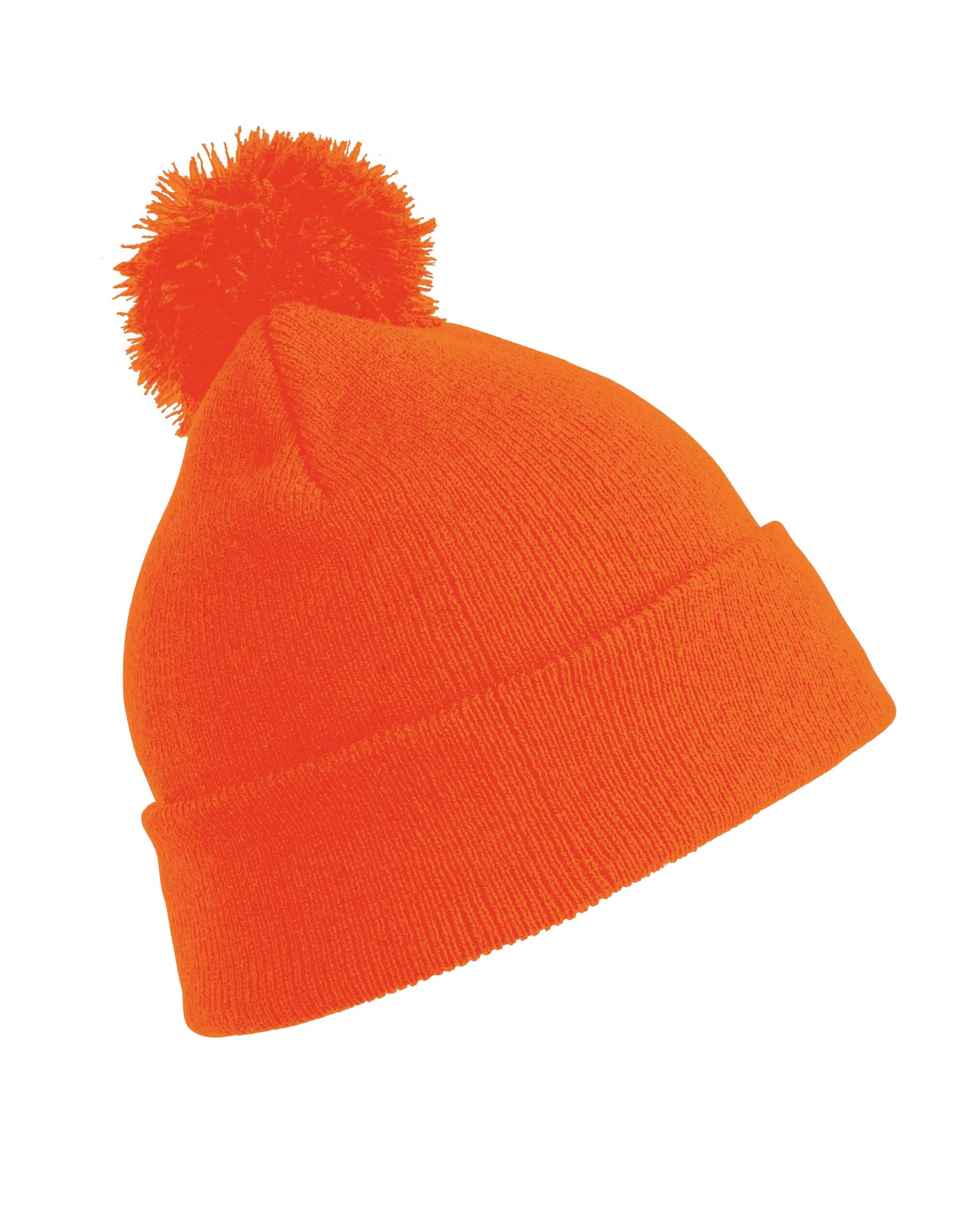 Junior Pom Pom Beanie - Fluoresent Orange