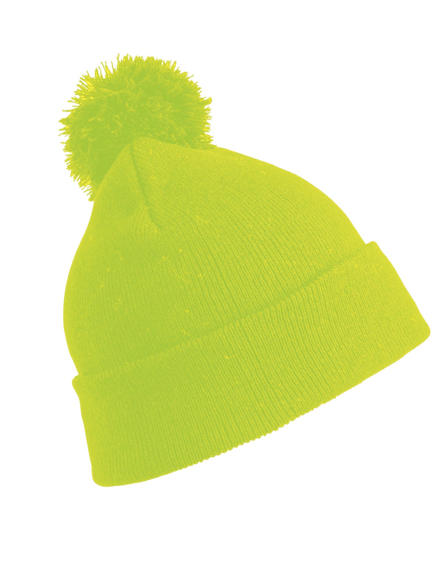 Junior Pom Pom Beanie - Fluoresent Yellow