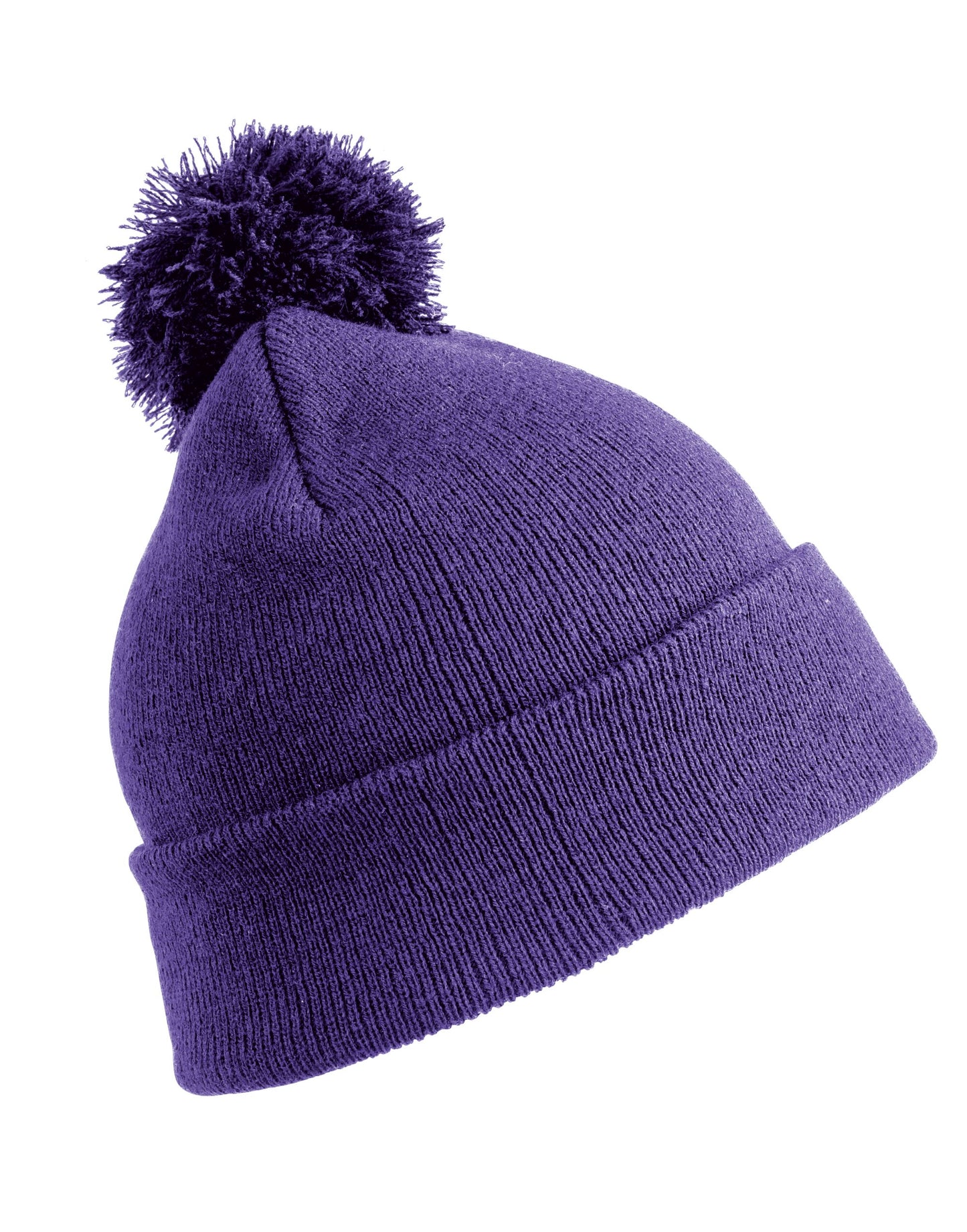 Junior Pom Pom Beanie - Purple