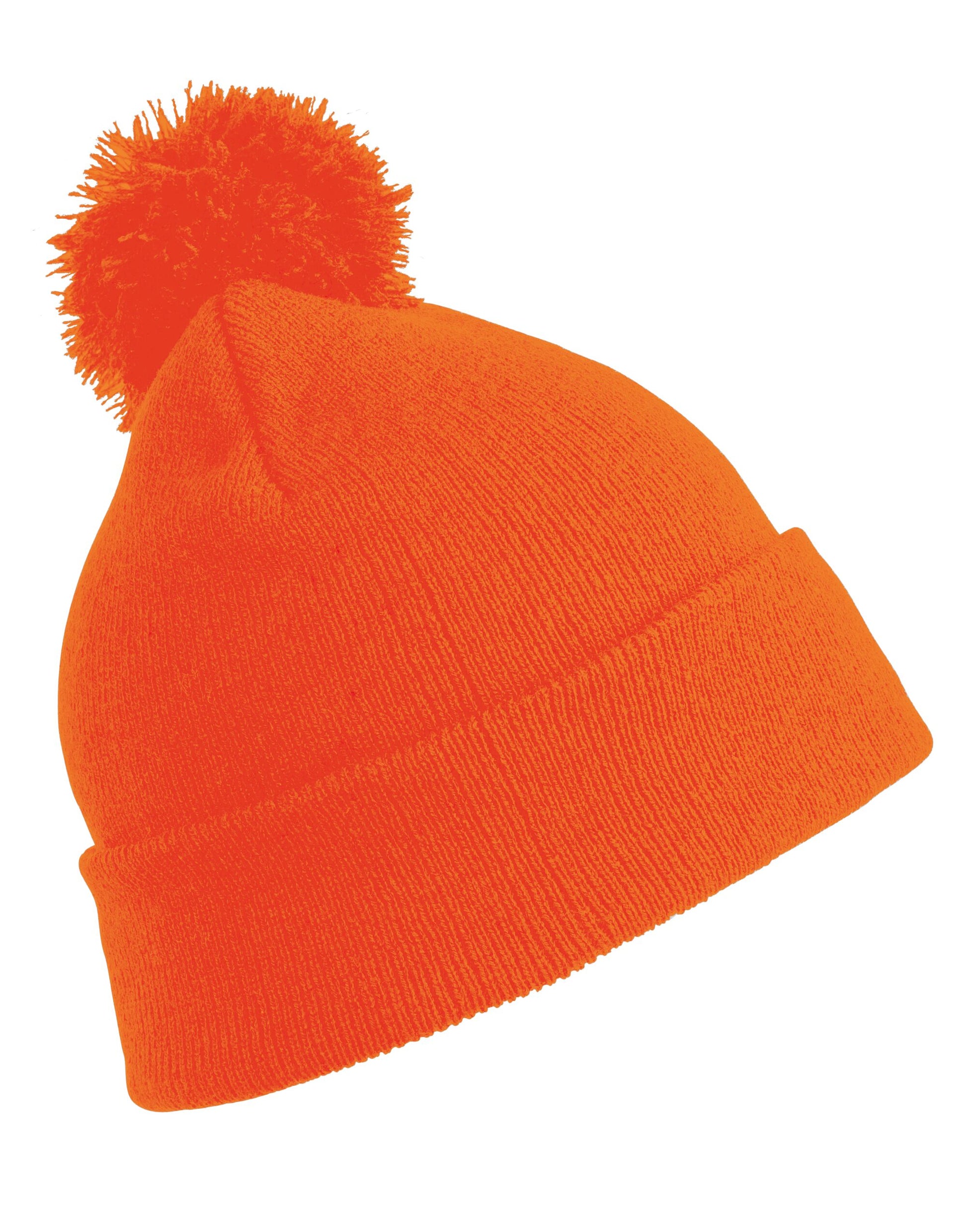 Pom Pom Beanie - Fluoresent Orange
