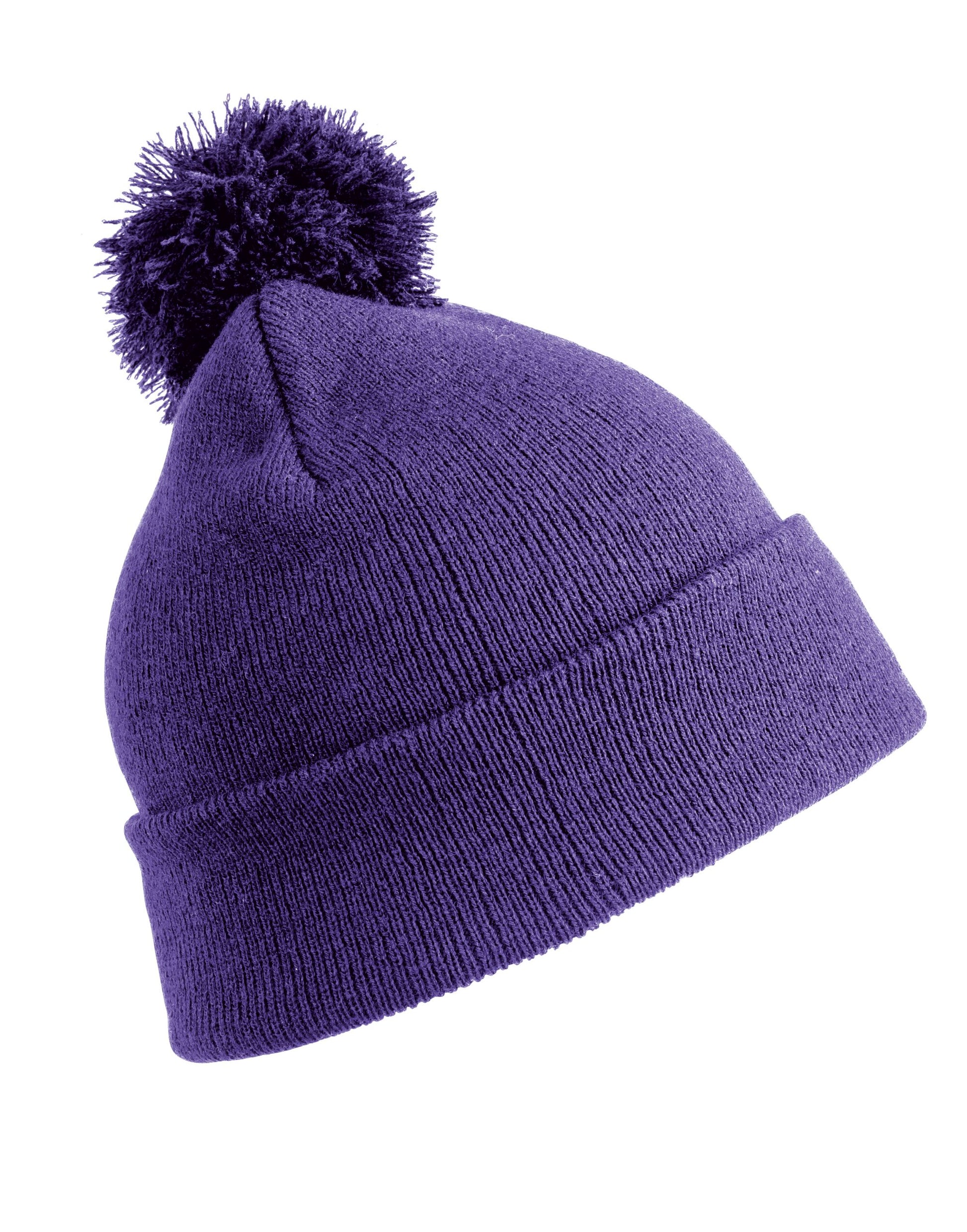 Pom Pom Beanie - Purple