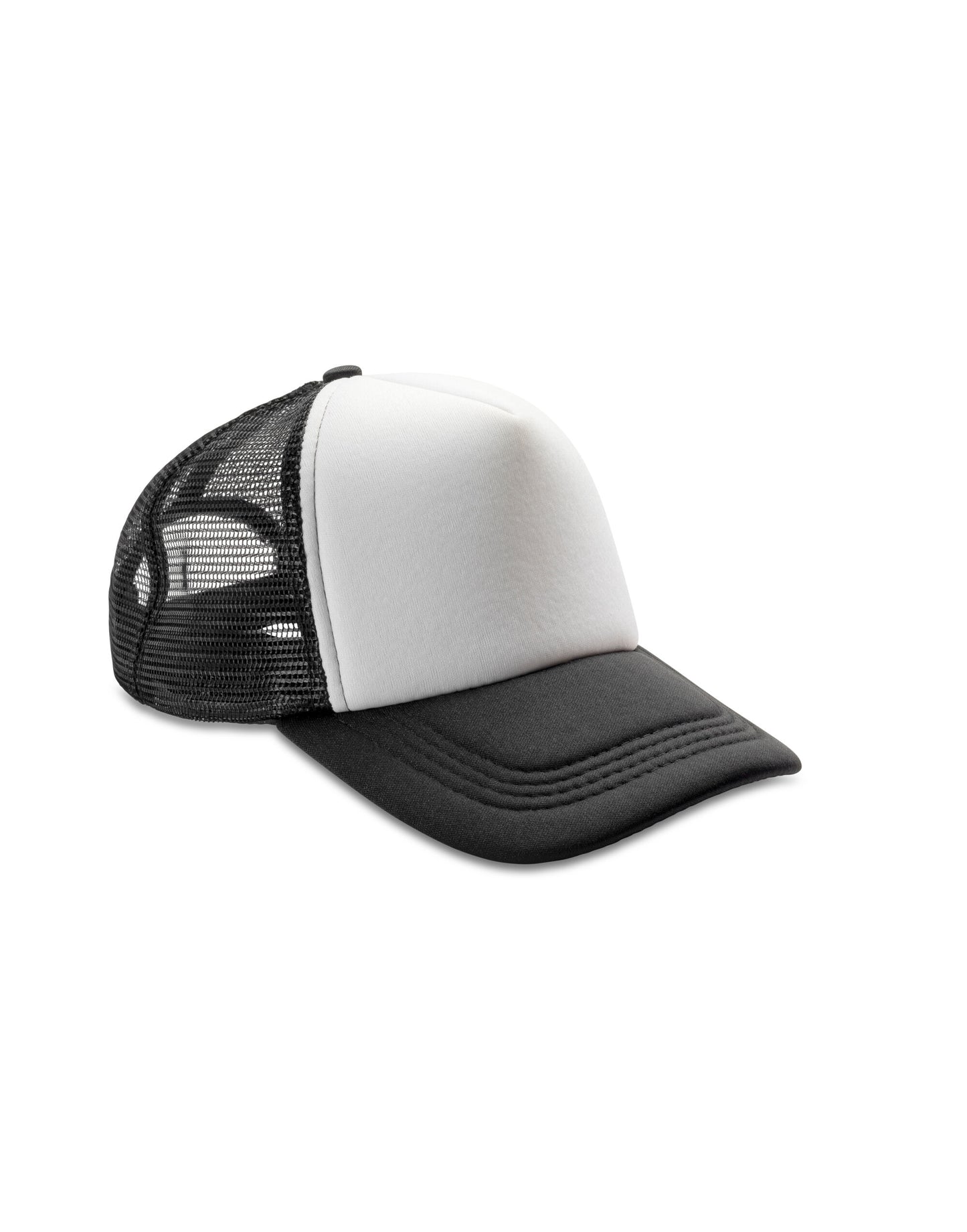 Detroit 1/2 Mesh Truckers Cap - Black/White