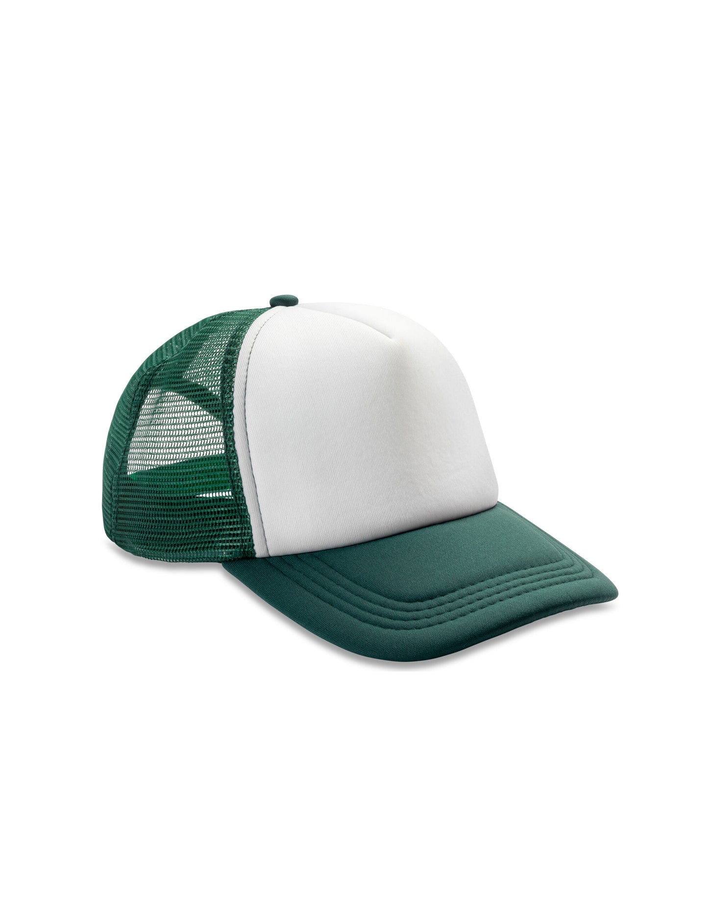Detroit 1/2 Mesh Truckers Cap - Bottle Green/ White