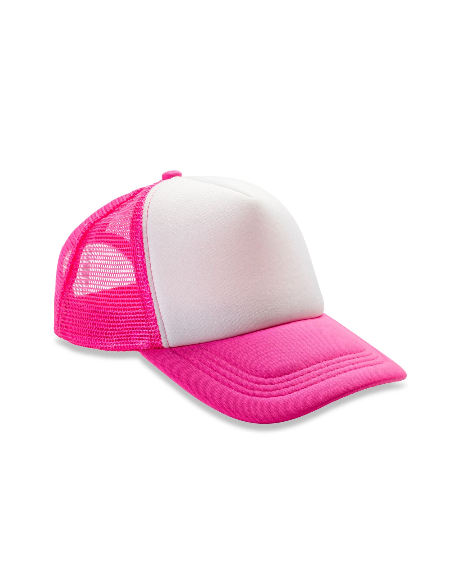 Detroit 1/2 Mesh Truckers Cap - Super Pink/ White