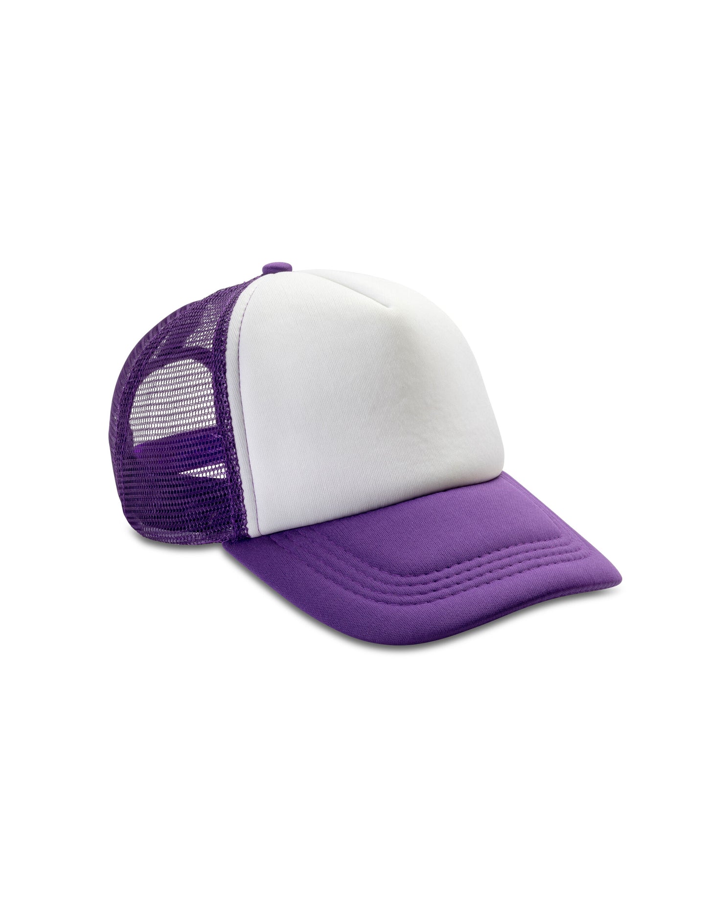 Detroit 1/2 Mesh Truckers Cap - Purple/White