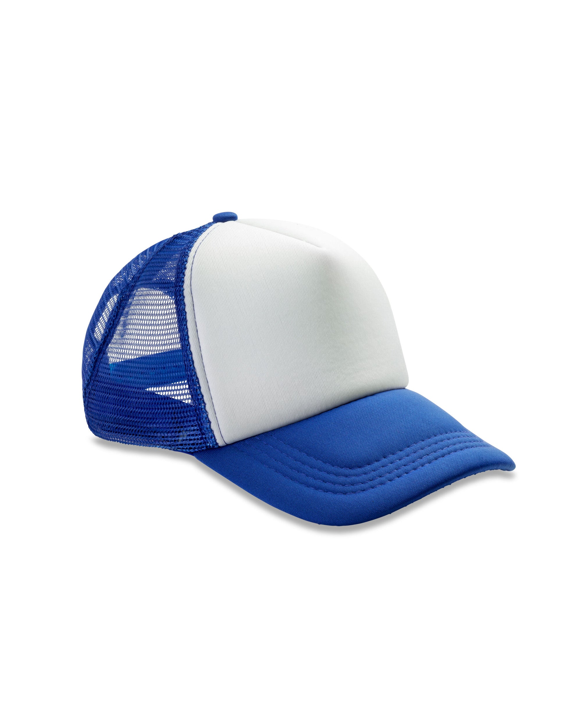 Detroit 1/2 Mesh Truckers Cap - Royal Blue/White