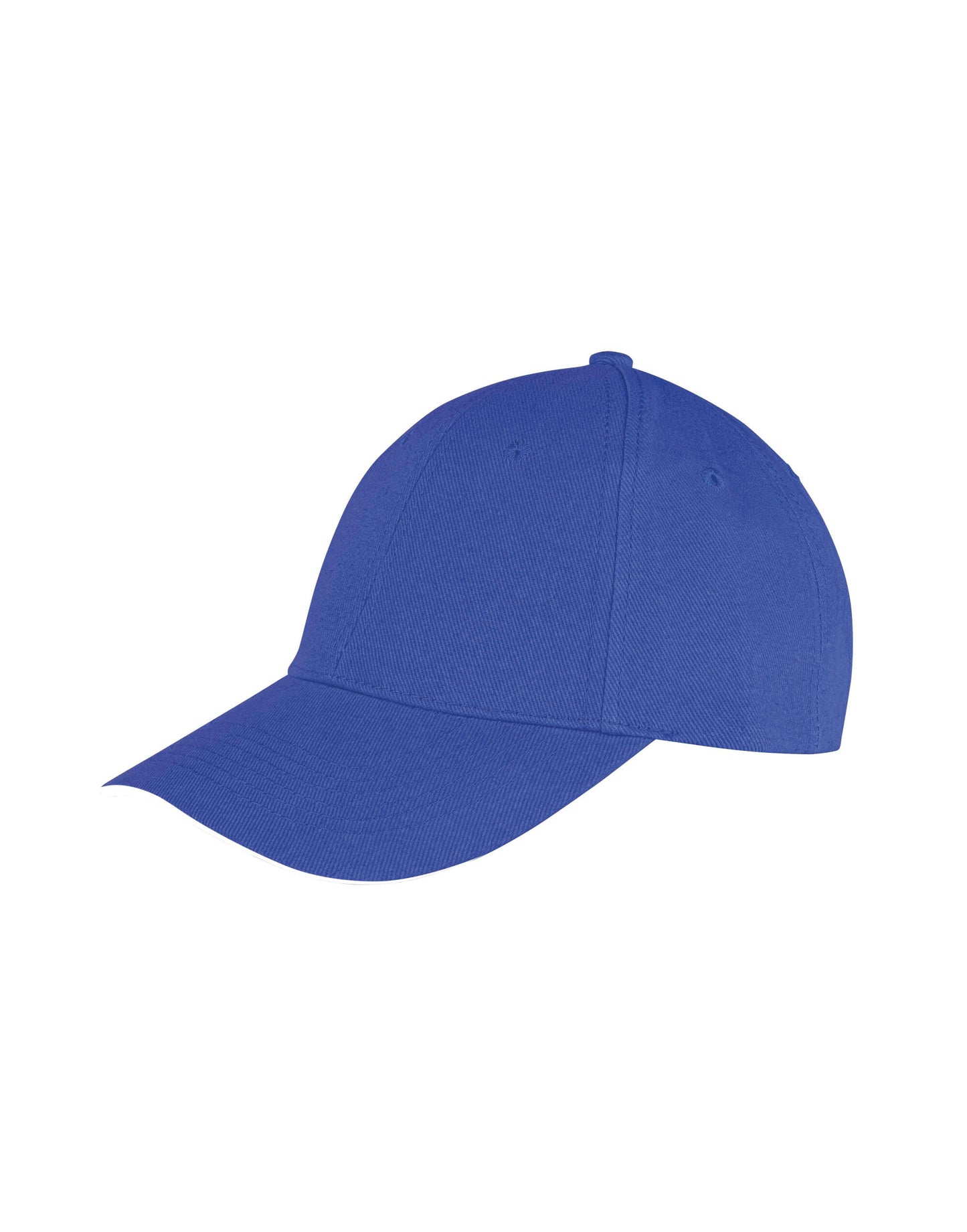Memphis Brushed Cotton Low Profile Sandwich Peak Cap - Royal Blue/White