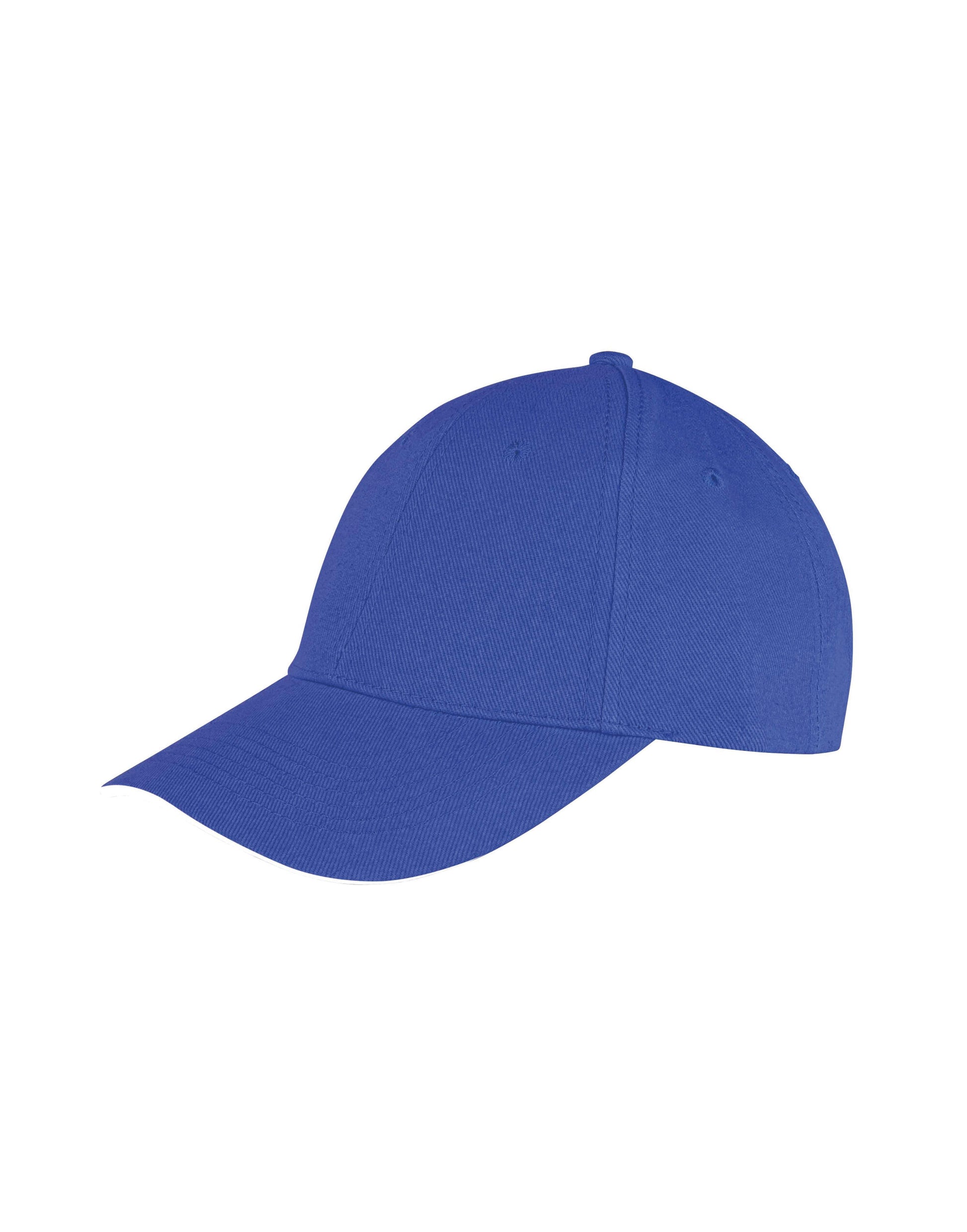 Memphis Brushed Cotton Low Profile Sandwich Peak Cap - Royal Blue/White