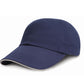 Low Profile Heavy Brushed Cotton Cap with Sandwich Peak - Navy/White