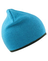 Soft Feel Cuffless Reversible Beanie - Aqua/Grey