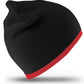 Soft Feel Cuffless Reversible Beanie - Black/Red