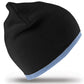 Soft Feel Cuffless Reversible Beanie - Black/Sky