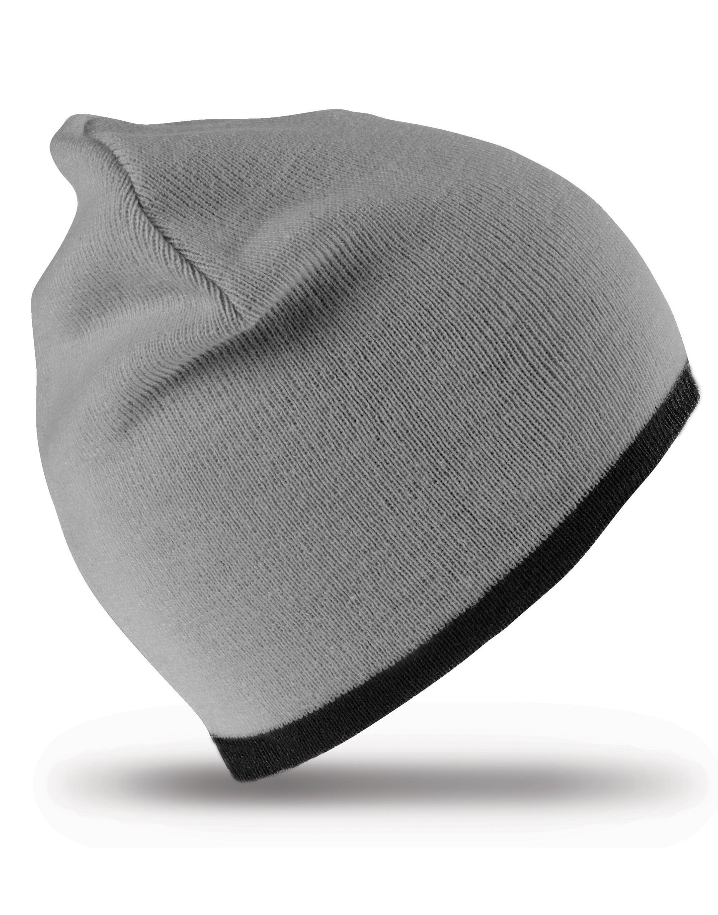 Soft Feel Cuffless Reversible Beanie - Grey/Black