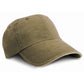 Washed Fine Line Cotton Cap with Sandwich Peak - Olive/Stone