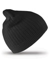 Double Knit Cotton Beanie Hat - Black