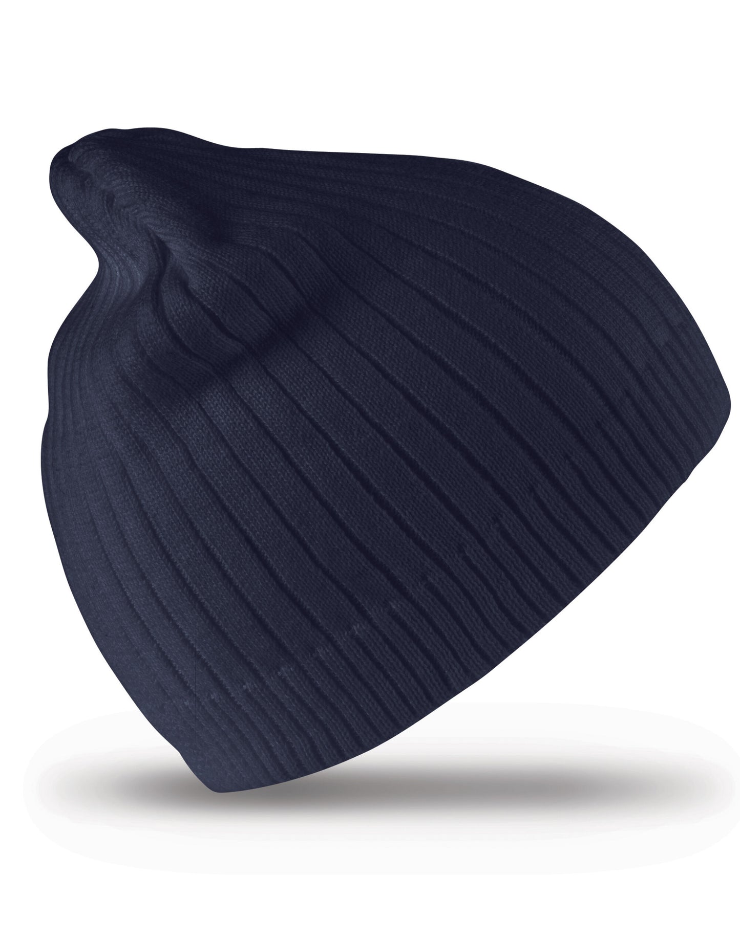 Double Knit Cotton Beanie Hat - Navy