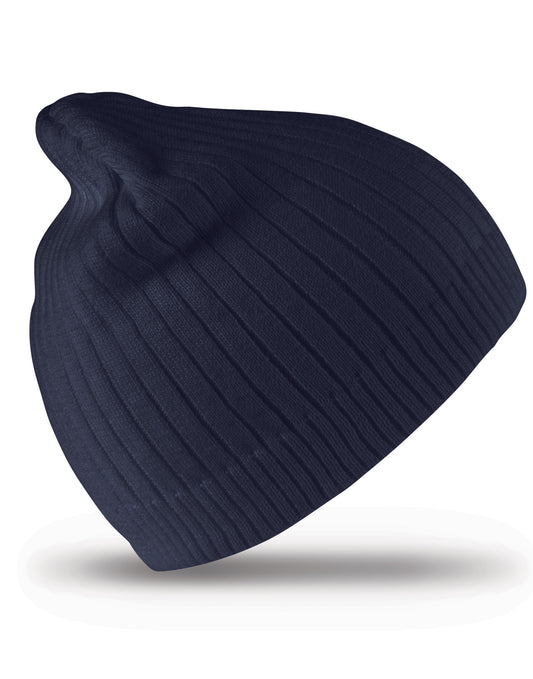 Double Knit Cotton Beanie Hat - Navy