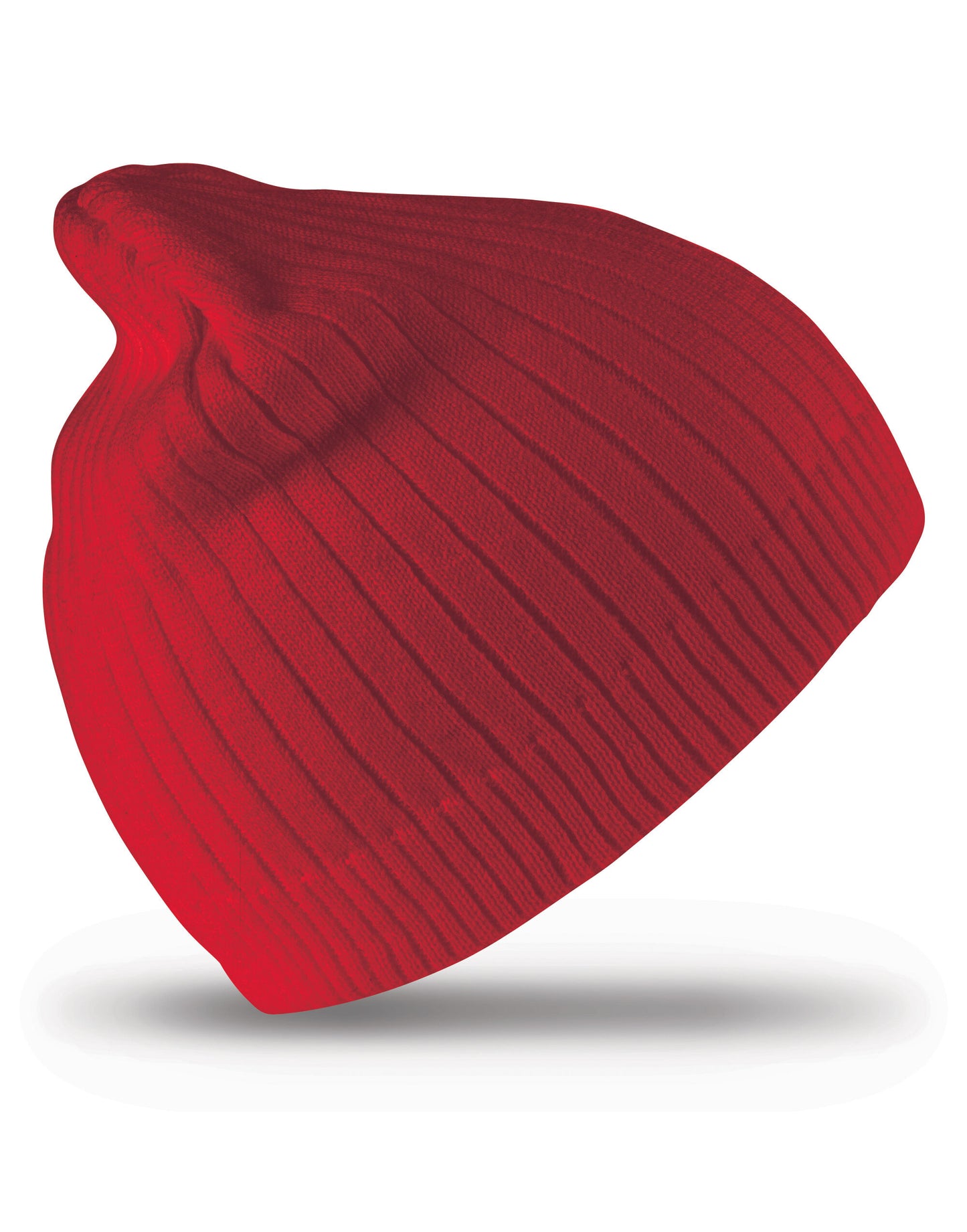 Double Knit Cotton Beanie Hat - Red