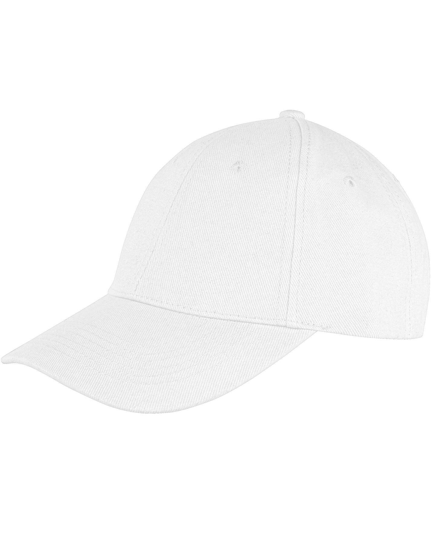 Memphis 6 Panel Brushed Cotton Low Profile Cap - White