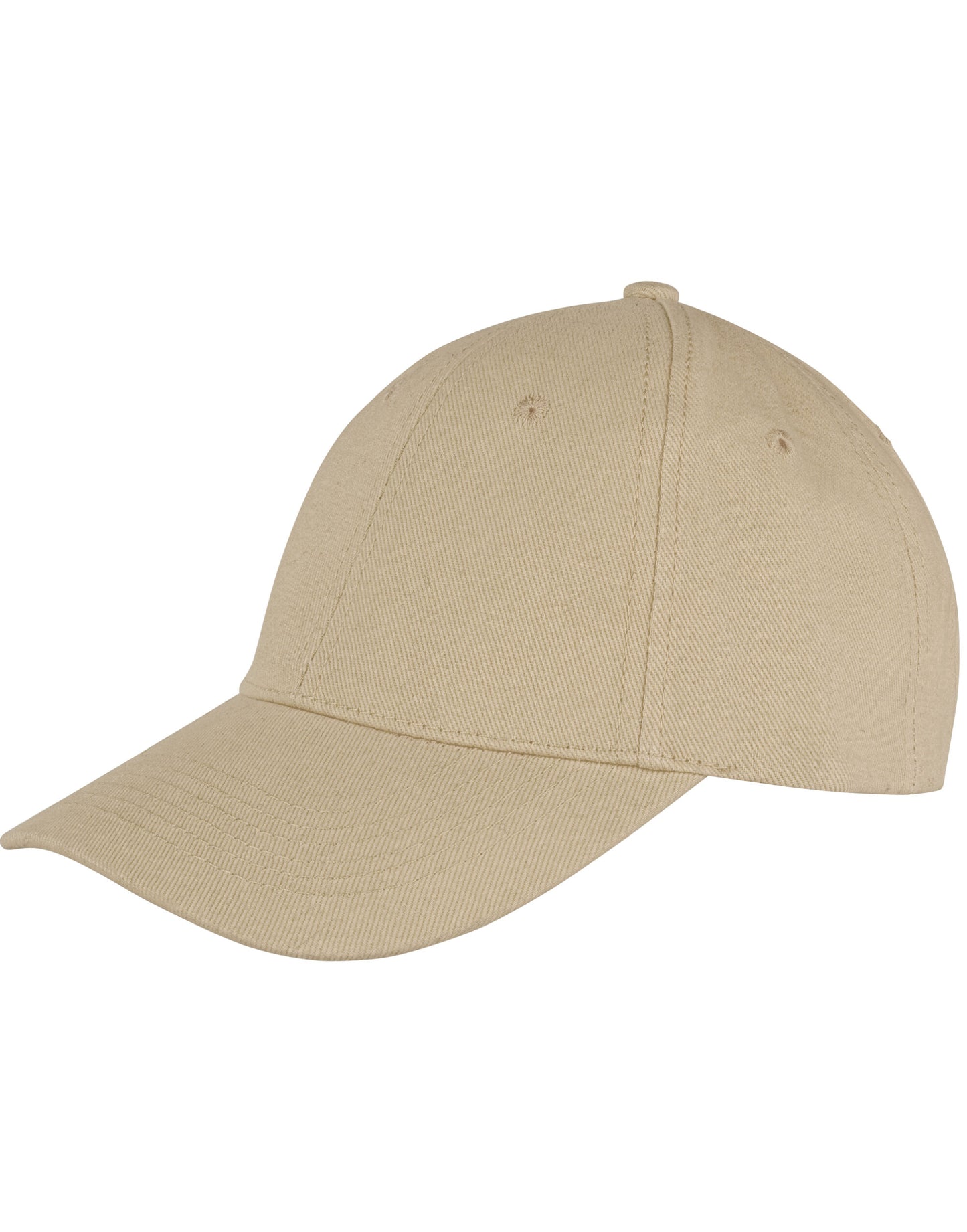 Memphis 6 Panel Brushed Cotton Low Profile Cap - Khaki