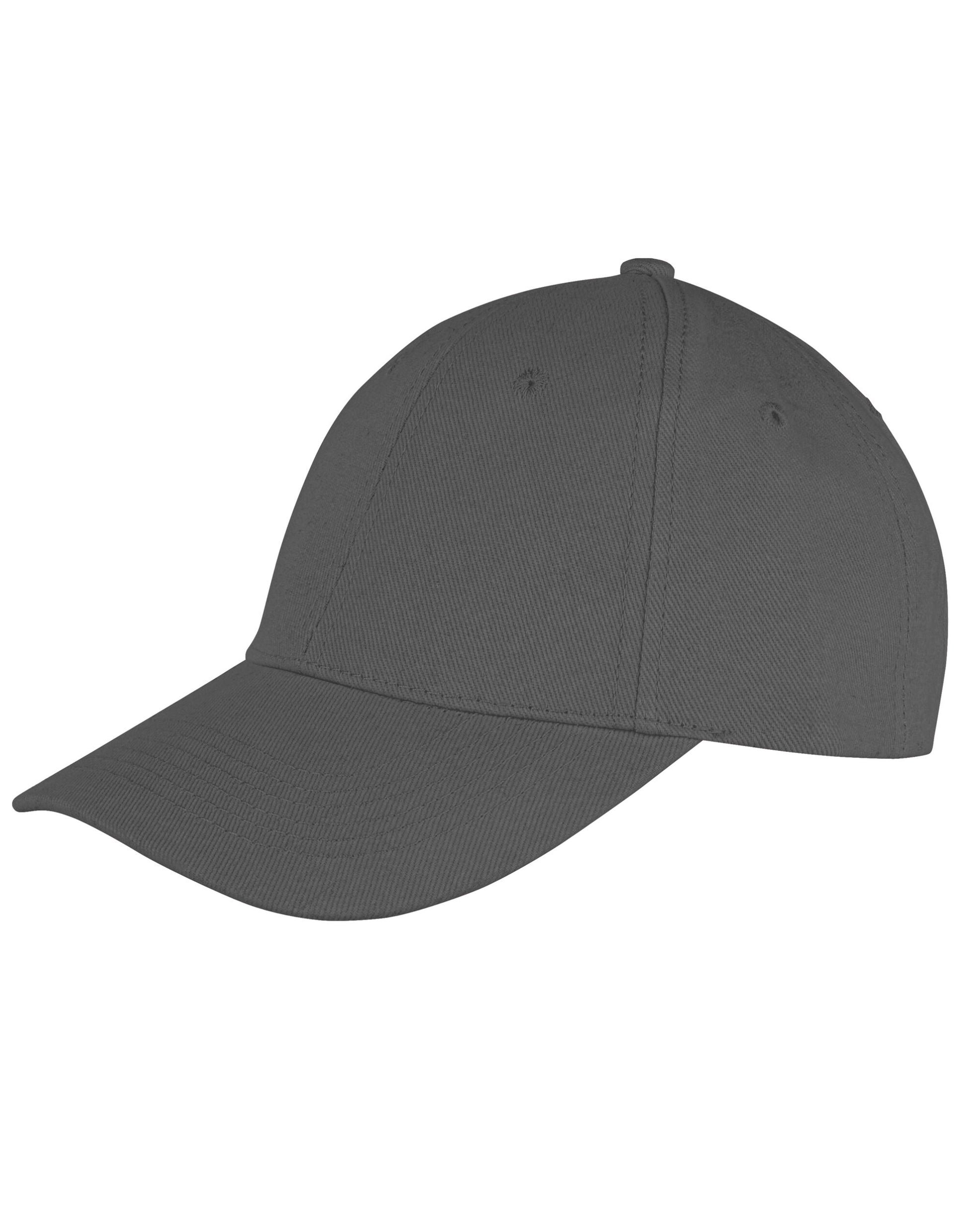 Memphis 6 Panel Brushed Cotton Low Profile Cap - Charcoal