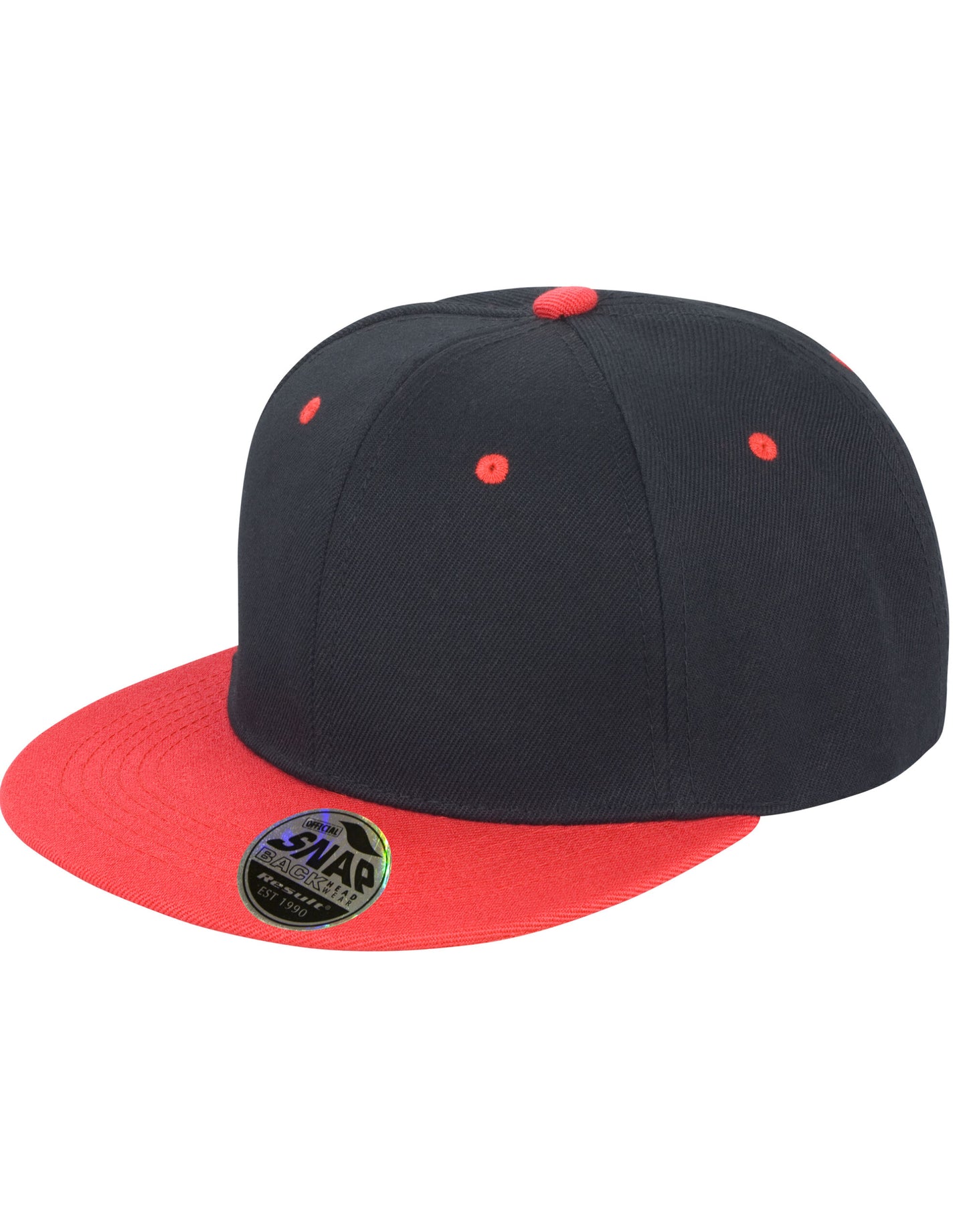 Bronx Original Flat Peak Snap Back Dual Colour Cap - Black/Red