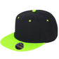 Bronx Original Flat Peak Snap Back Dual Colour Cap - Black/Lime Green