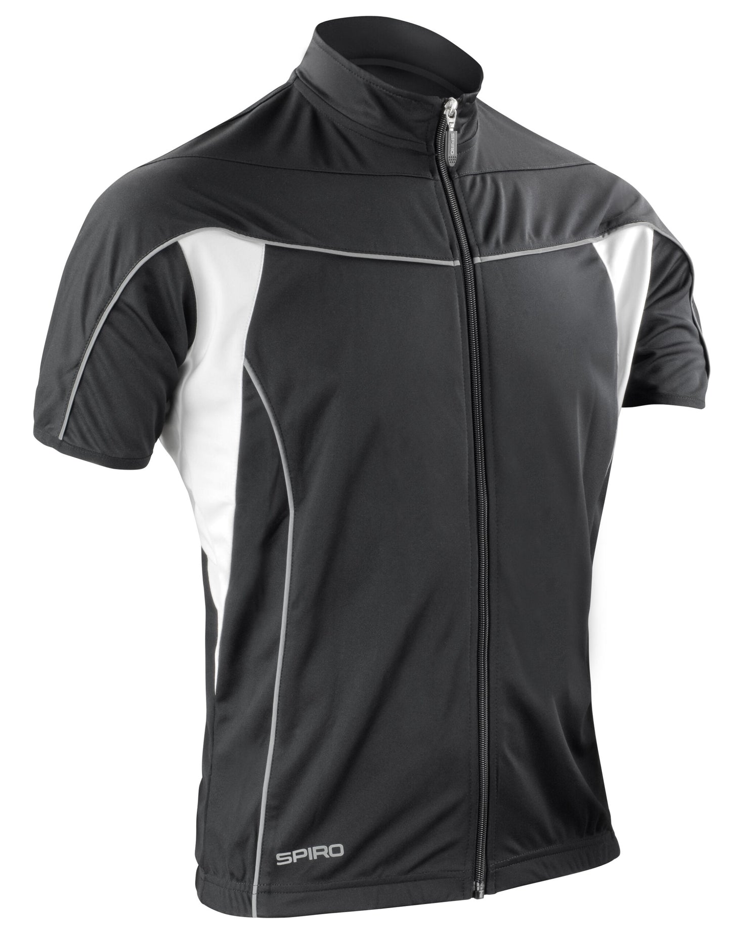 Men's Bikewear Full Zip Performance Top - Black/White