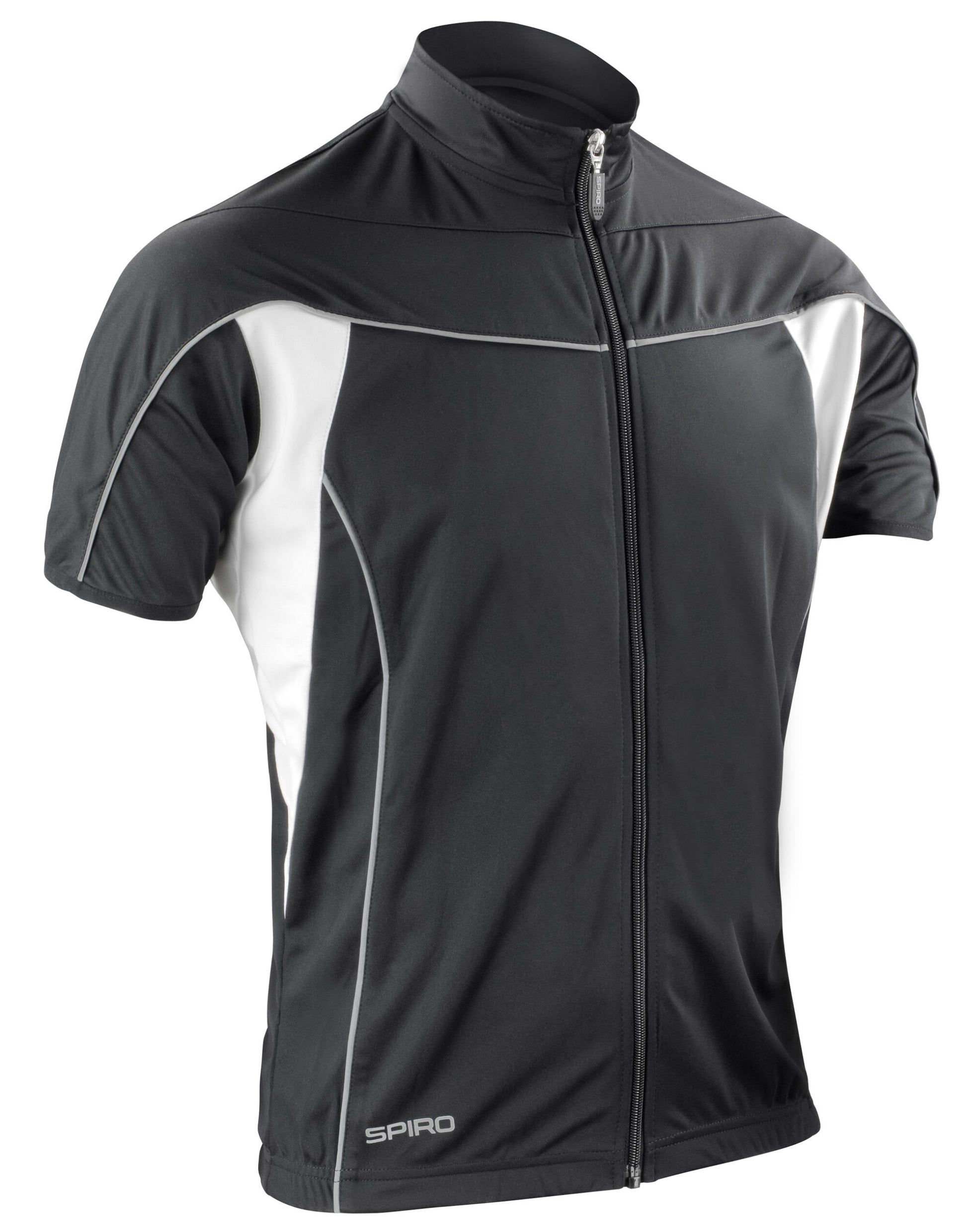 Men's Bikewear Full Zip Performance Top - Black/White
