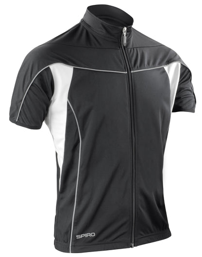 Men's Bikewear Full Zip Performance Top - Black/White