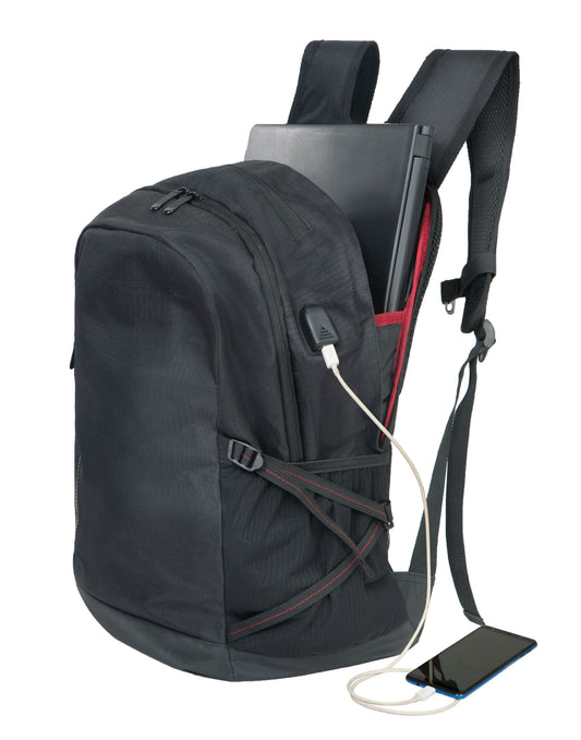 Leipzig Laptop Backpack - Black/Black