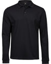 Men's Luxury Long Sleeve Stretch Polo - Black