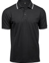 Men's Luxury Stripe Stretch Polo - Black/White