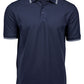Men's Luxury Stripe Stretch Polo - Navy/White