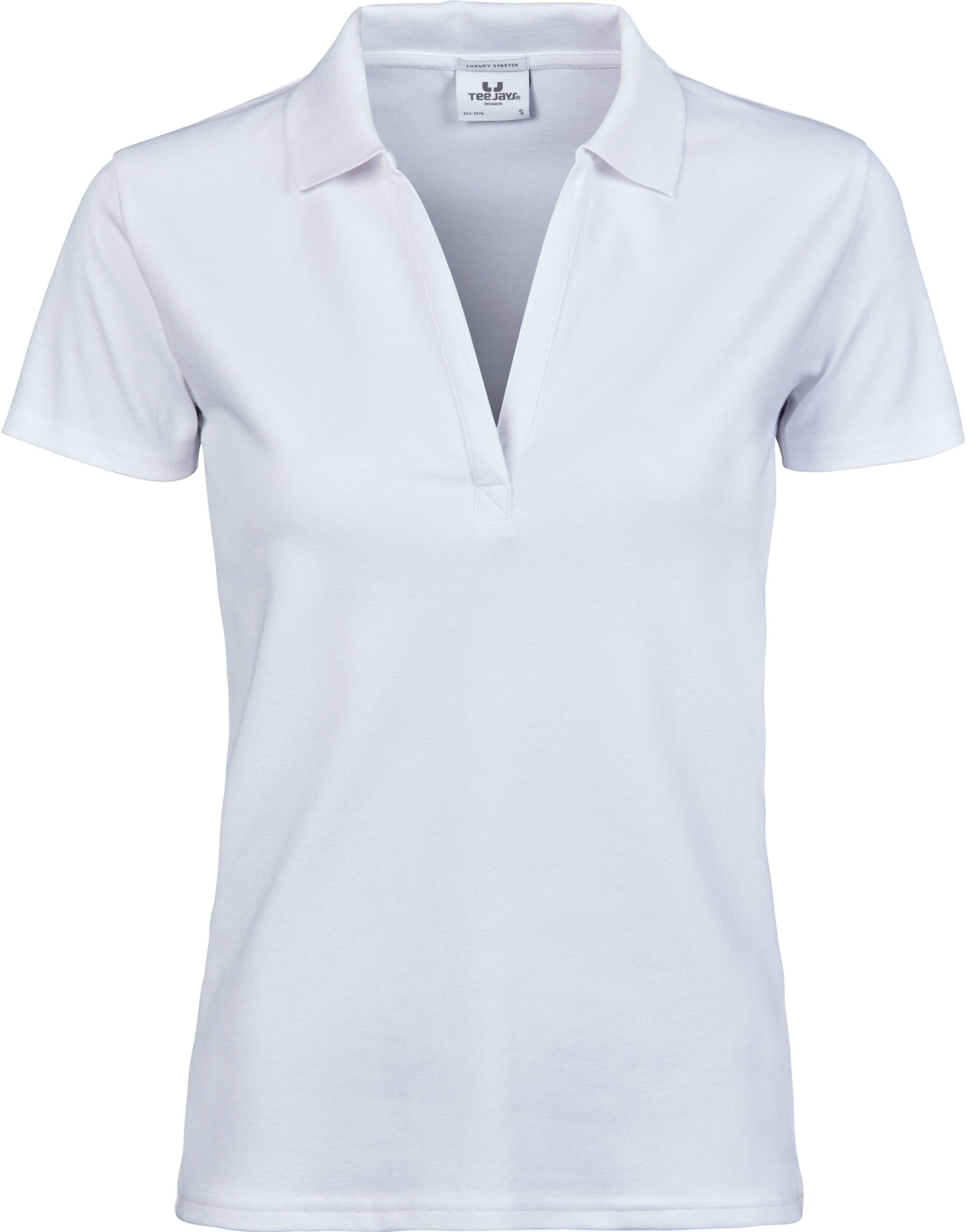 Women's Luxury Stretch V-Neck Polo - White