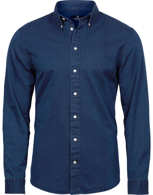 Men's Casual Twill Shirt - Indigo