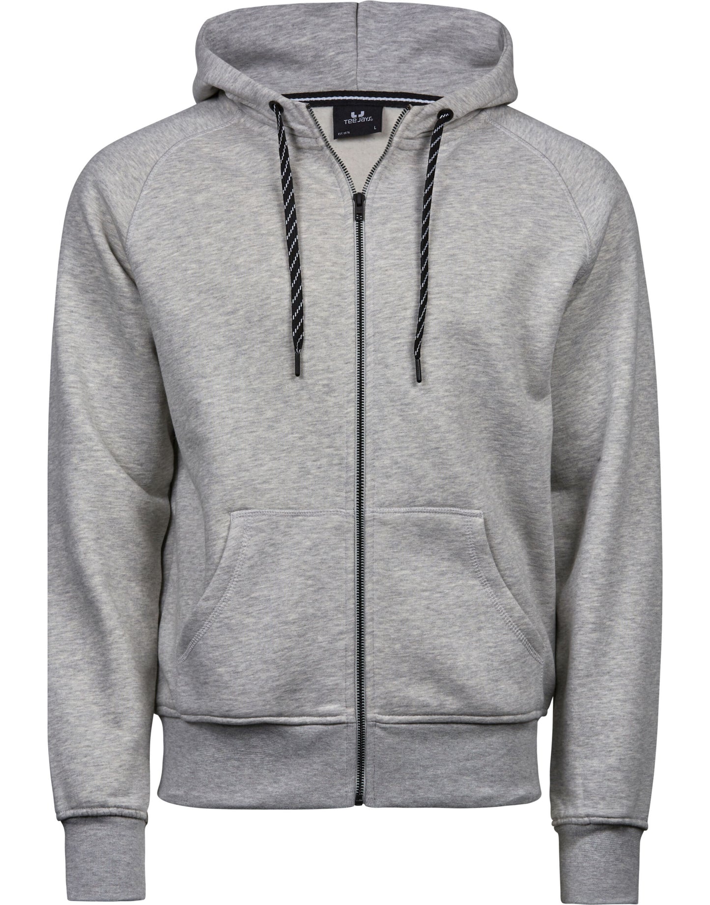 Men's Fashion Full Zip Hood - Heather Grey