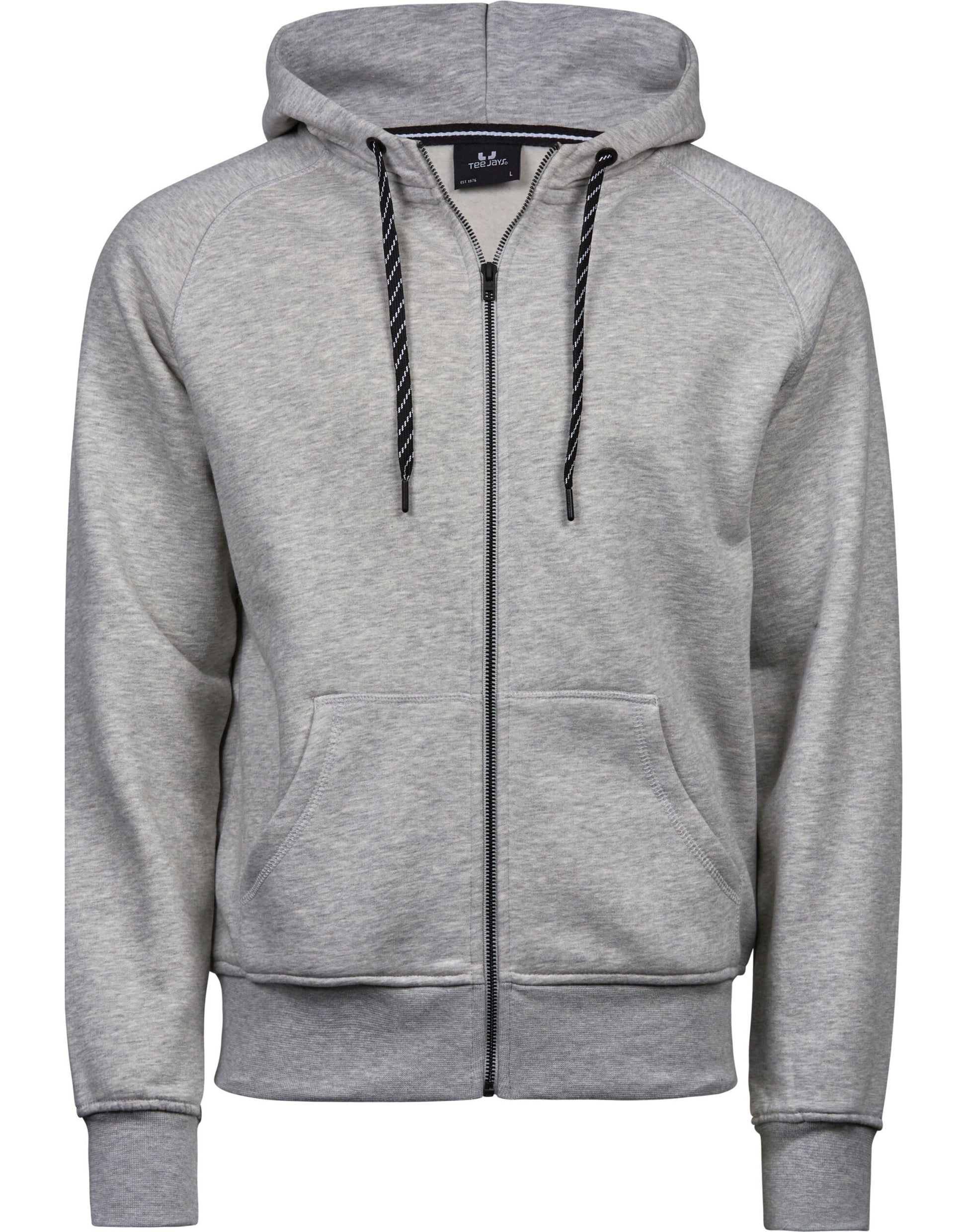 Men's Fashion Full Zip Hood - Heather Grey