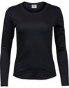 Ladies' Long Sleeve Interlock Tee - Black